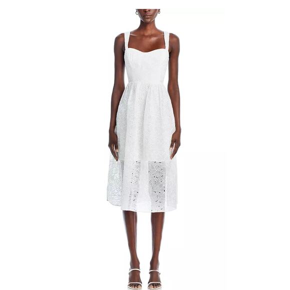 FRENCH‎ CONNECTION Evelyn Sleeveless Lace Midi Dress Size 12 - Picture 5 of 9